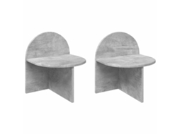 Maison Exclusive - Mesa-de-cabeceira 2 Unid. Cinzento Cimento 40 X 35,5 X 45,5 Cm