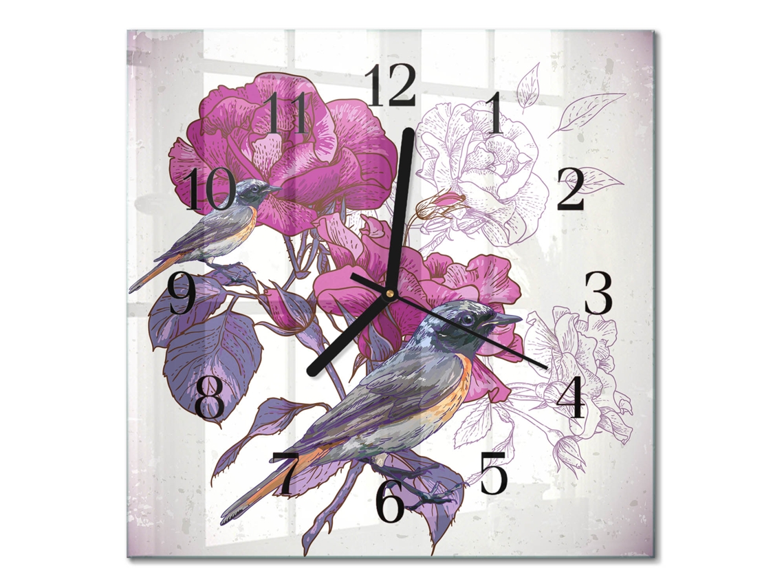Relógio De Parede De Vidro Violeta Espelharte (30x30 Cm)