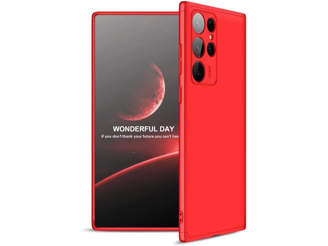 Conjunto de Películas de Ecrã Ultra Proteção para Samsung Galaxy S22 Ultra HONGWE. Vermelho (2un)