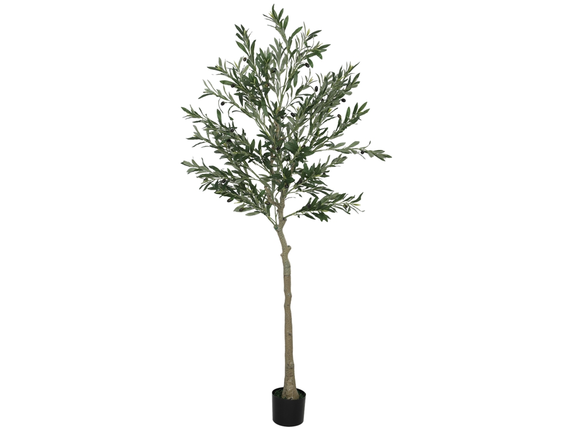 Oliveira artificial 180cm com 40 azeitonas, verde S/MARCA