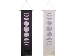 Conjunto 2 Peças Decoração Parede Cheia Algodão Lavável Ideal Escritório Ciclo Lunar Tema Lua Casa GOKOCO