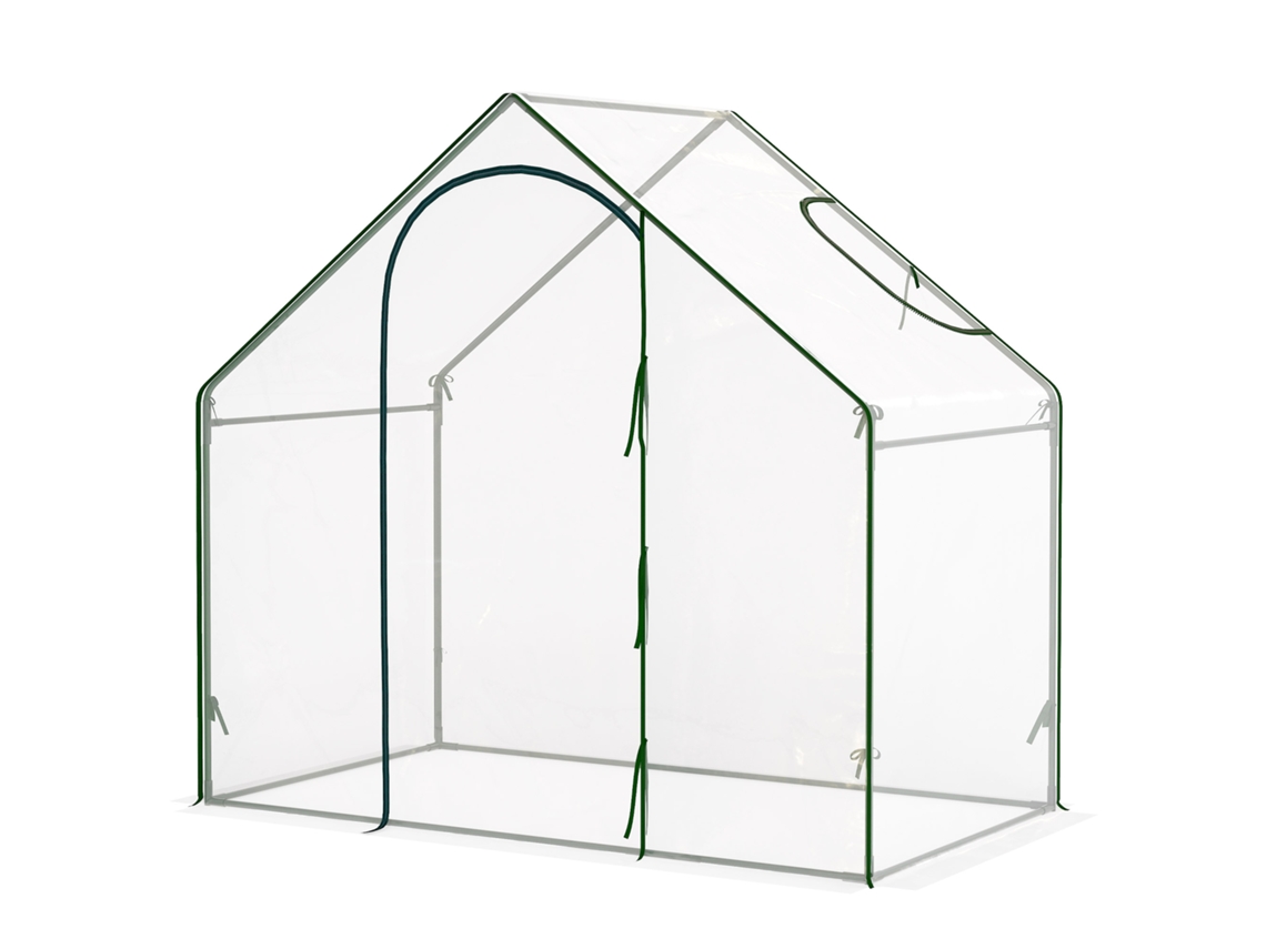Estufa Com Transparente Porta De Janela, Moldura Aço E Tampa Plástica, Impermeável Anti-uv, 180x100x168 Cm,