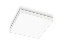 Luminária De Teto Quadrada Gpl Série Led 50w 4079lm 3000k Em Alumínio Branco Fosco - Gealuce - Instalação Interna No Teto Com Interruptor Liga/desliga