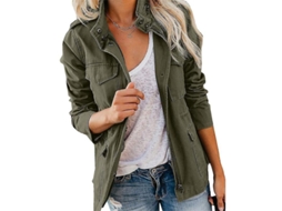 2026 jaqueta Militar para Mulher com Botões de Pressão Estilo Streetwear Abrigo de Outono com Manga Longa e Utilitário