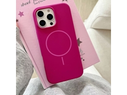 Capa Para Iphone 17 Pro Max Em Silicone Líquido Magnético Vermelho Luar Com Anel Magnético Fino.