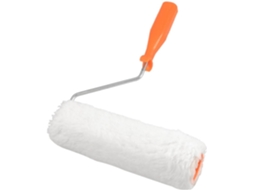 Rolo de Pintura para Parede com Cabo Plástico Laranja e Pelo Branco Macio CHABERLU (8')
