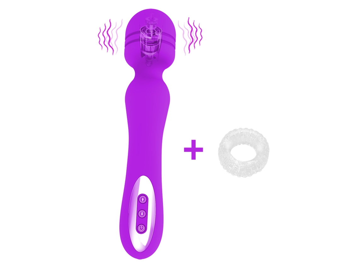 Vibrador Para Mulheres De Duas Cabeças Com Função De Aquecimento Brinquedo Sexual Adulto