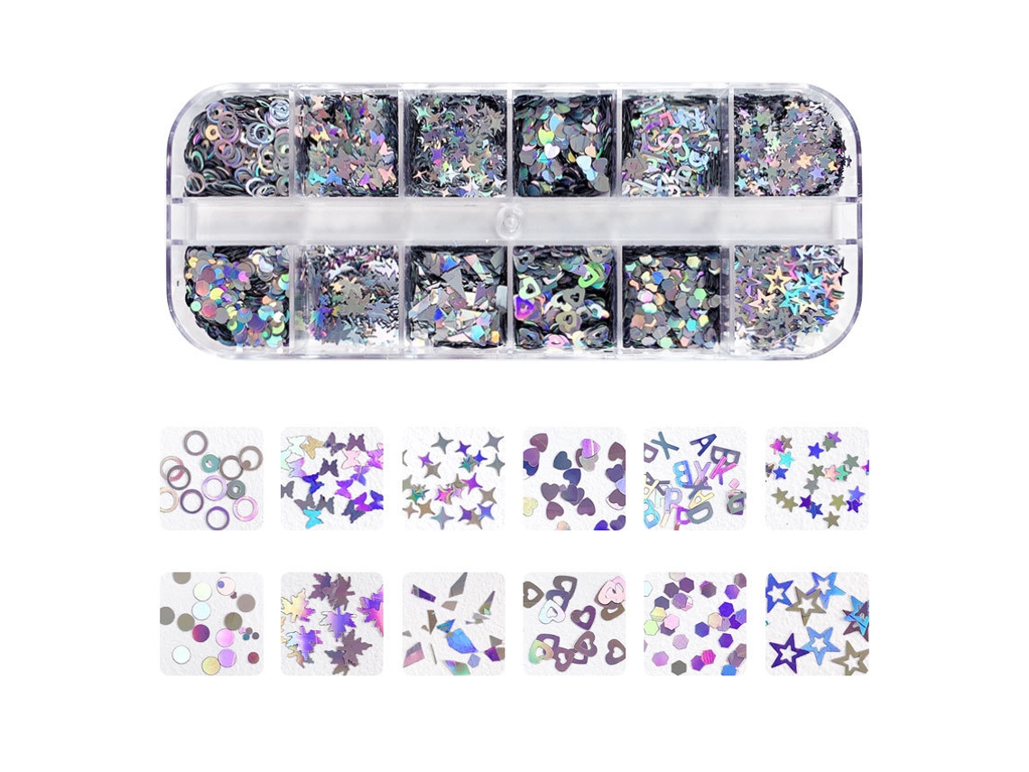 Glitter Prateado para Unhas AQUAFORGE