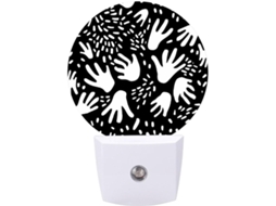 Luminária de parede noturna com plugue, Padrão De Pontos Redondos, Luzes noturnas de LED com sensor, Luz noturna branca