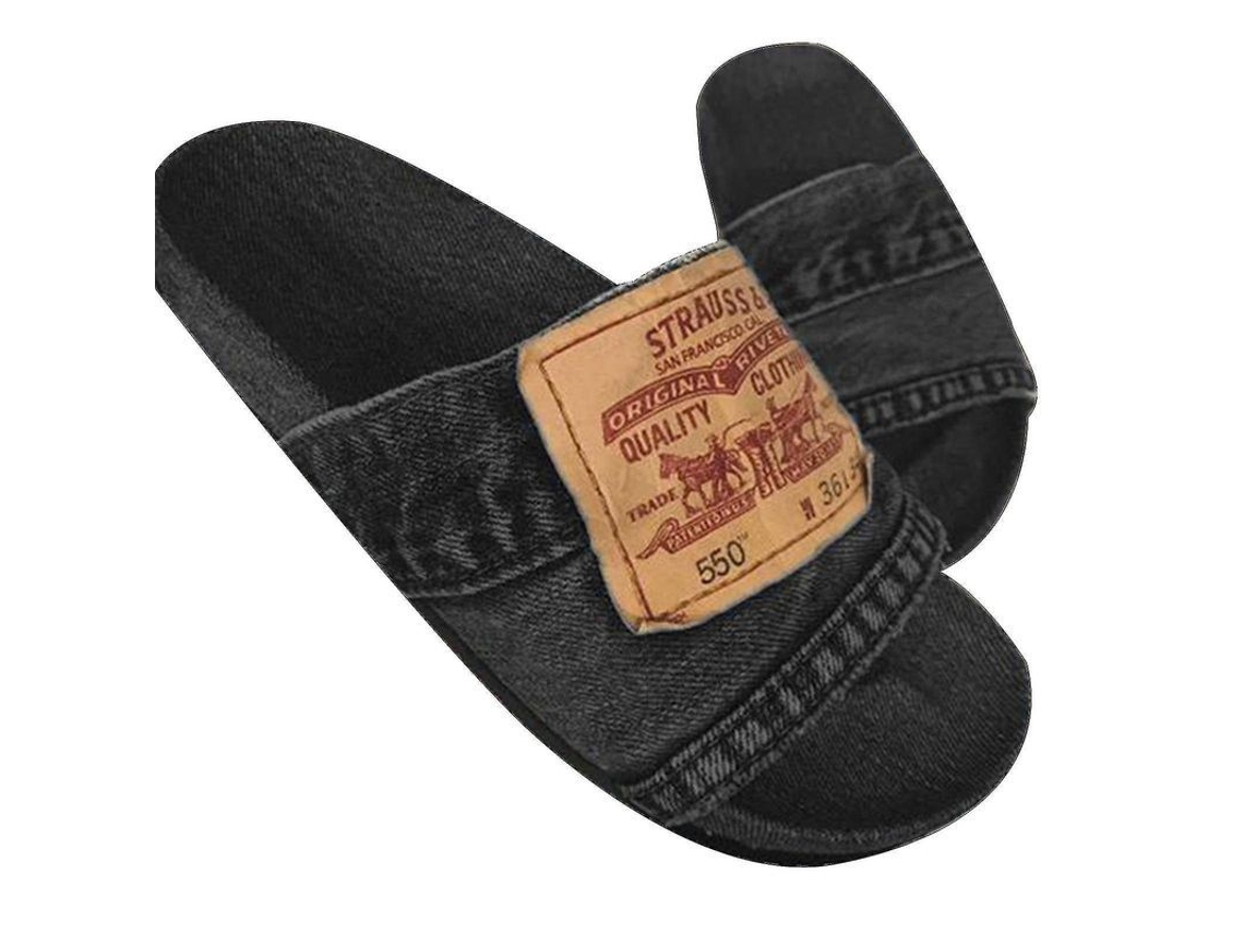 2026 zapatillas Deslizantes de Jean Estilo Mujer Hechas de Vaqueros Reciclados