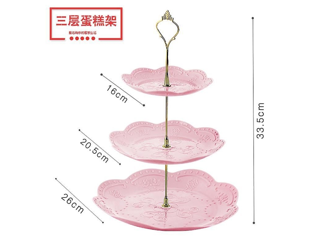 Plato De 3 Niveles De Plástico Blanco Para Pasteles Y Cupcakes Estilo 8