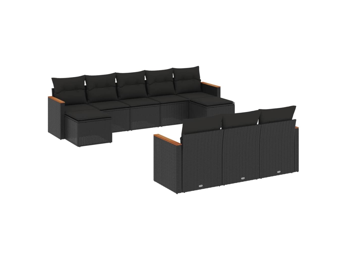 Garden Sofa Set, Garden Sofa Sets Vidaxl Preto Rattan / Vime (n/a)