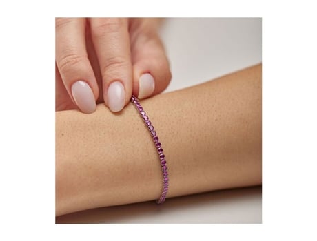 Bracelete Tênis Em Aço Com Zircônia Cúbica Fúcsia Desideri Bei105 Brosway