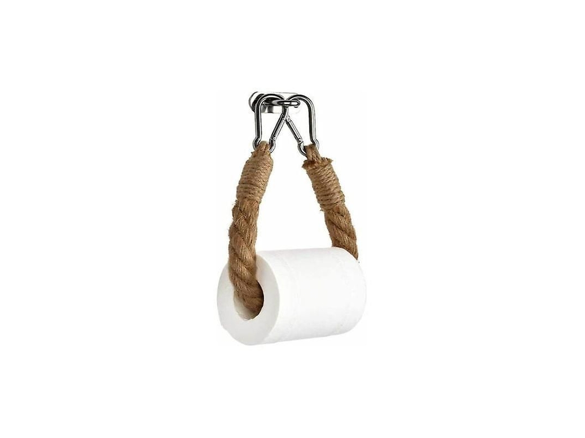 Porta papel higiênico com corda de juta, estilo rústico | S/MARCA