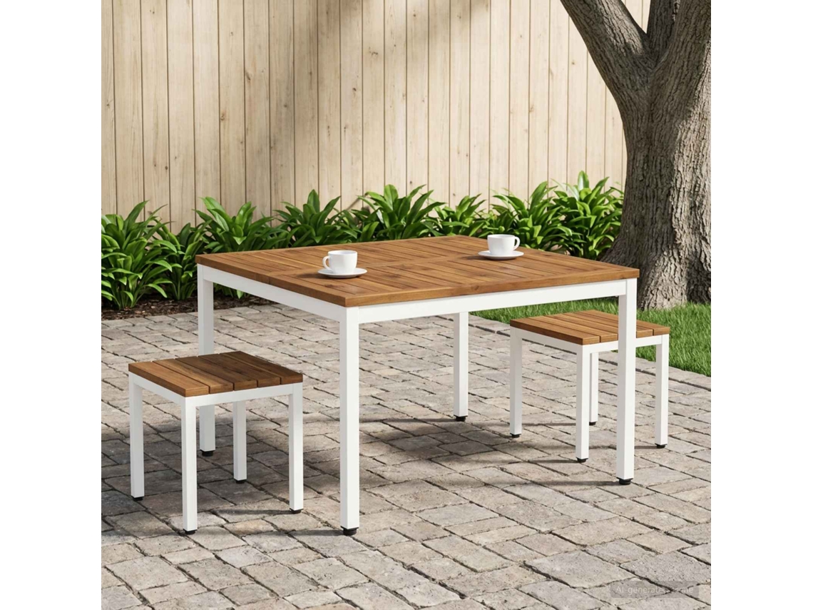 Vidaxl Mesa De Centro Natural E Branco 100 X 100,5 X 45 Cm