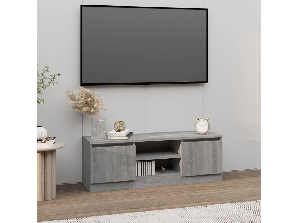 Móvel De Tv | Gabinete De Tv | Armário De Tv Com Porta 102x30x36 Cm Cinzento Sonoma