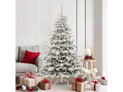 Vidaxl Árvore De Natal Articulada Artificial Branco 180 Cm Pe E Pvc