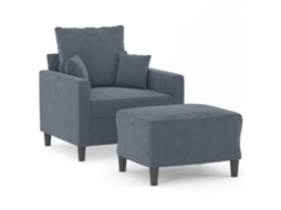 Sofa Chair With Footstool, Sofa Chairs With Footstools Vidaxl Cinzeto Veludo (n/a)