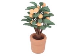 Mini Bonsai De Laranja Em Cerâmica Para Casinha De Bonecas Escala 1:12 Decor