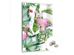 Quadro De Vidro Magnético Flamingo Na Natureza Para A Sala De Estar Espelharte (70x100 Cm)