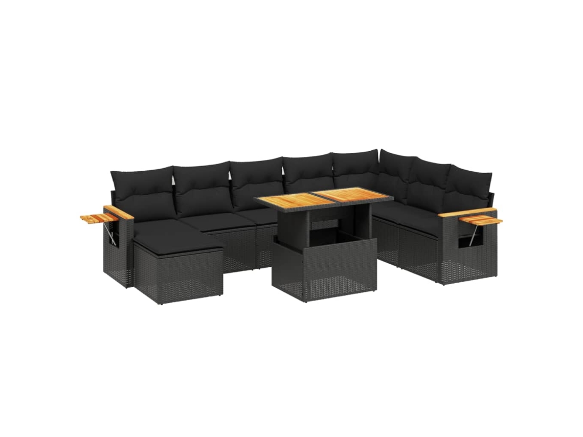 Garden Sofa Set, Garden Sofa Sets Vidaxl Preto Rattan / Vime (n/a)