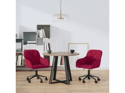 Vidaxl Cadeiras De Jantar Giratórias 2 Pcs Veludo Vermelho Tinto