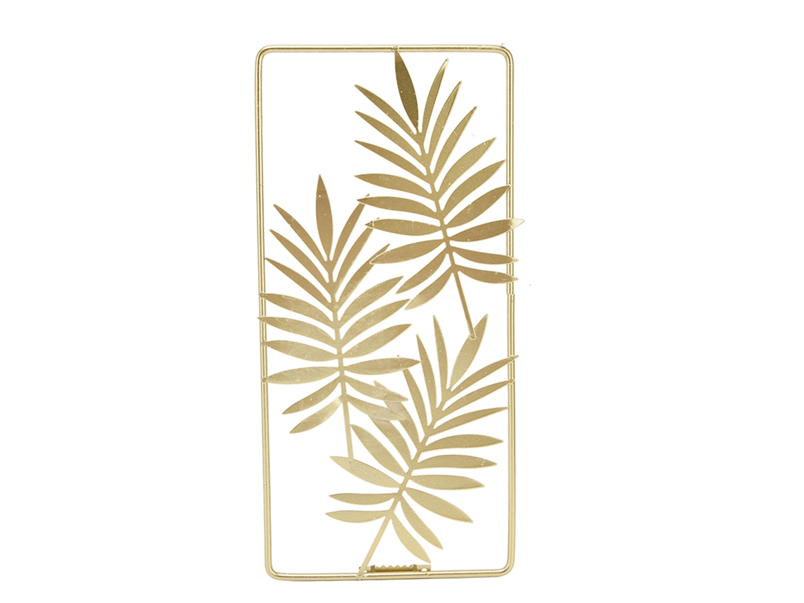Decor de Parede com Folhas de Metal Dourado Estilo Nórdico LAXISCREED