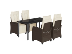Garden Dining Set, Garden Dining Sets Vidaxl Marrom Rattan / Vime (160 Cm Table Length)