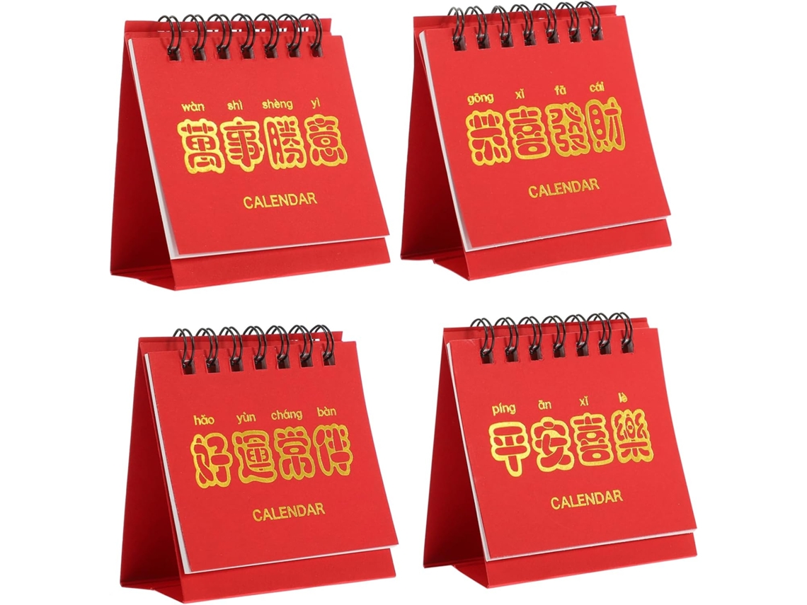 Calendário De Mesa Pequeno 4 Peças, Mensal Papel, Decorativo Para