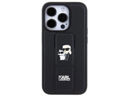 Estojo Gripstand Pinos Saffiano para iPhone 13 Pro Max KARL LAGERFELD Preto