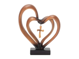 Ornamento Cruz com Corações Entrelacados LAXISCREED