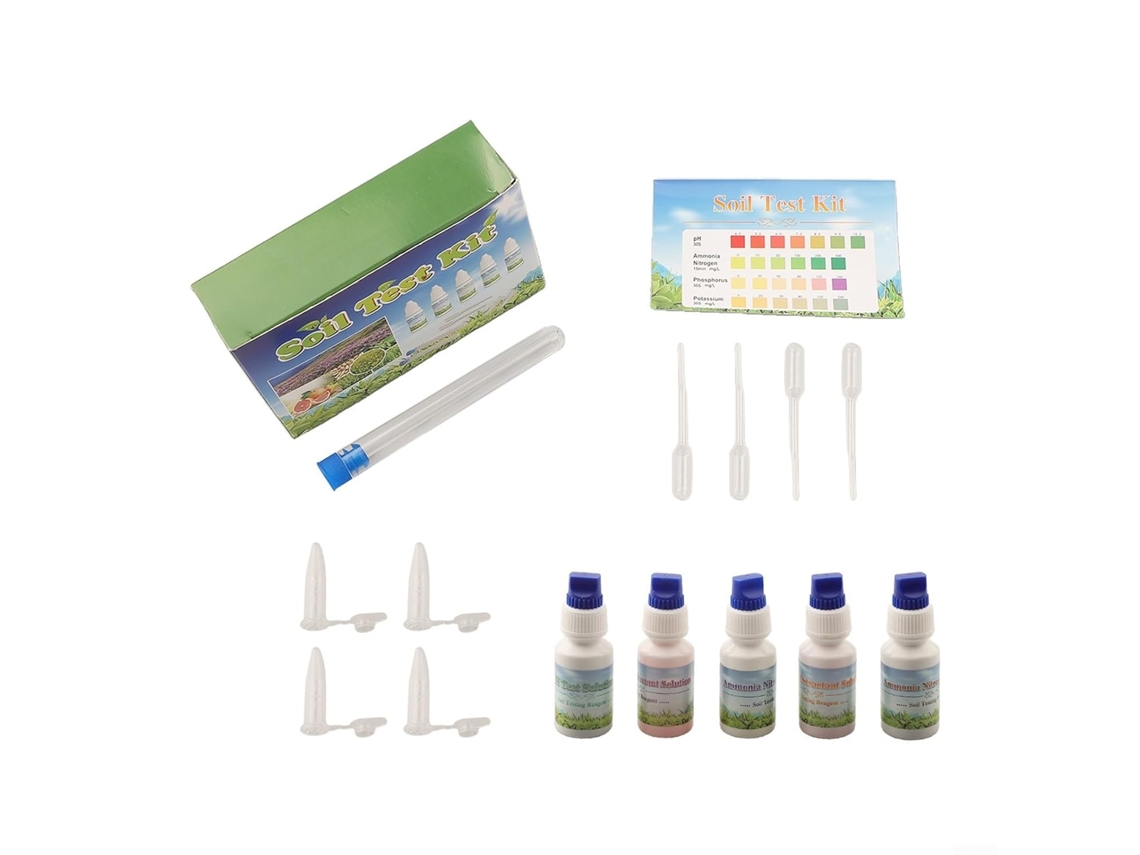 Kit De Análise Solo Para Npk E Ph Conjunto Solução Líquida 10ml Nitrogênio, Fósforo Potássio Ideal Jardinagem