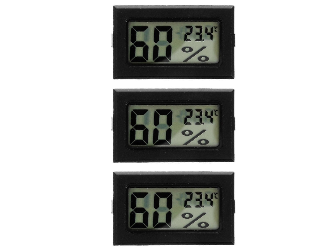 Conjunto De 3 Mini Termômetros E Higrômetros Com Display Digital Para Ambientes Internos