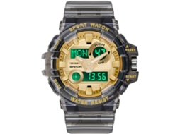 Lurelia Relógio Digital Feminino, Visor Digital, Led, Cronómetro, Alarme, Data/calendário, 12/24h, Luminoso, Duplo Fuso/mostrador, 54mm, Resina