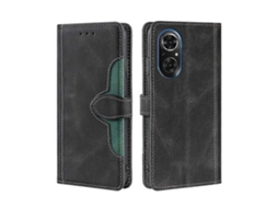 Capa De Celular For Honor 50 Se Em Couro Com Fecho Magnético E Toque De Palha.