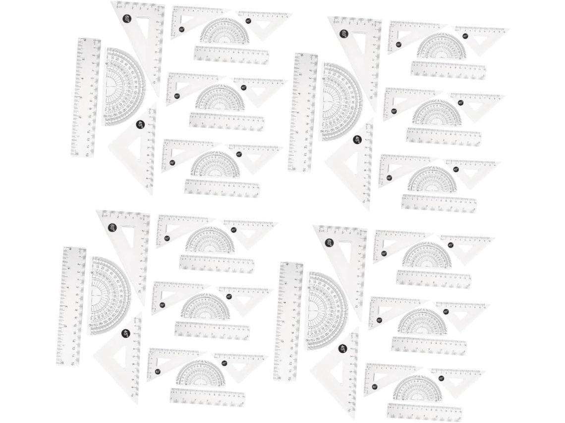 Shineofi Conjunto De 16 Réguas Transparentes De 15cm Para Geometria