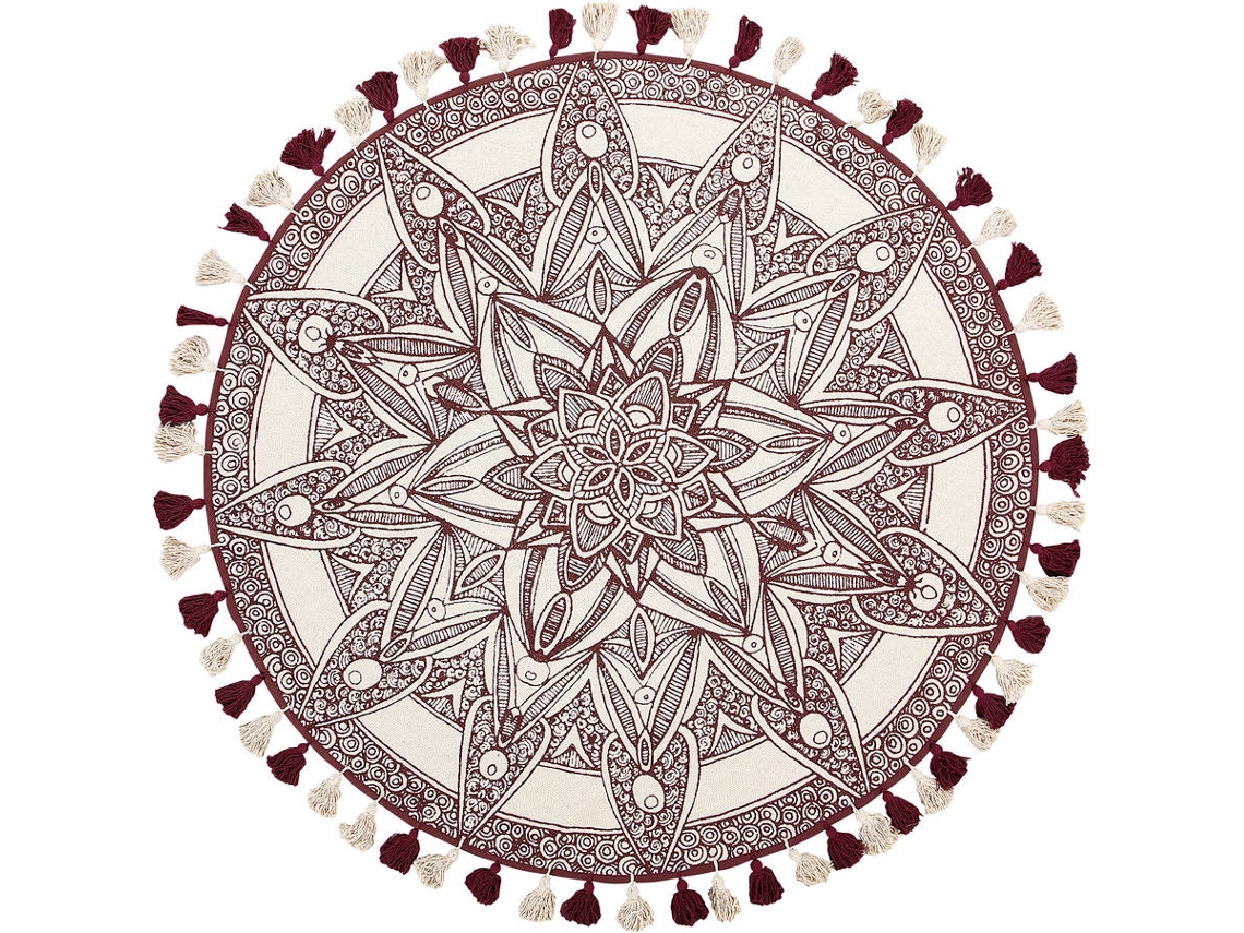 Tapete Oltu (Vermelho - Algodão - 120x120x3 cm)