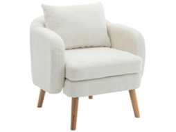 Poltrona De Veludo Teddy Moderna E Minimalista Com Almofada, Cadeira Estofada De Madeira Maciça, Poltrona Confortável Para Lazer.