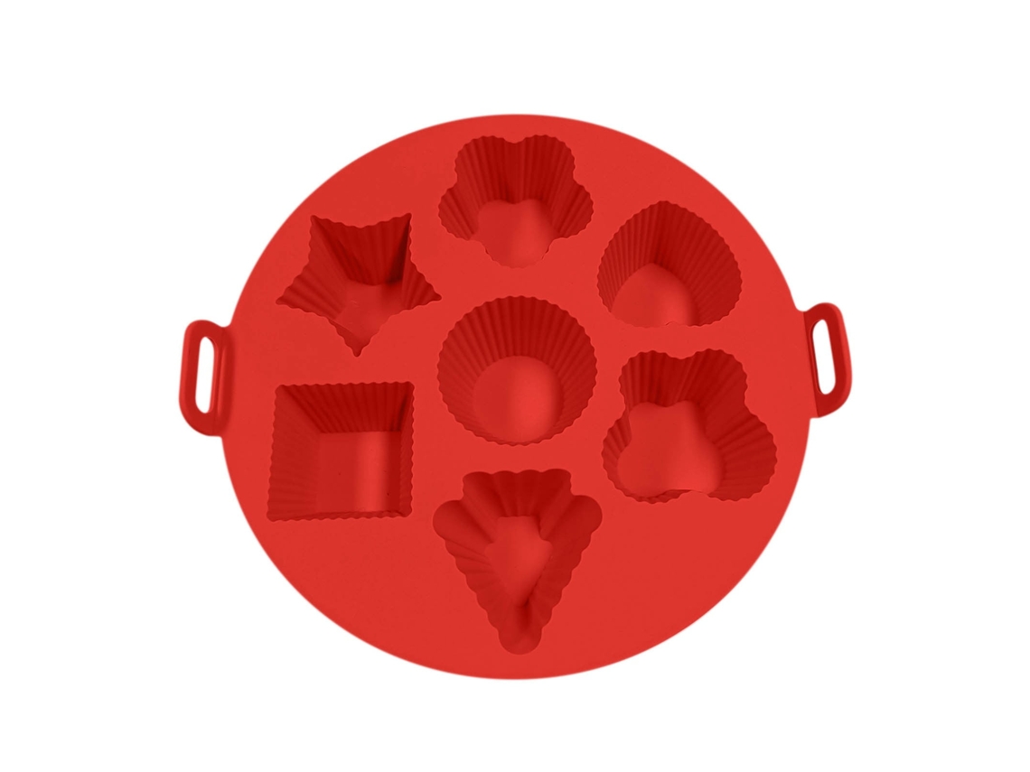 Molde De Silicone Redondo 7 Cavidades - Forma Para Biscoitos, Chocolate, Gelatina E Pudim