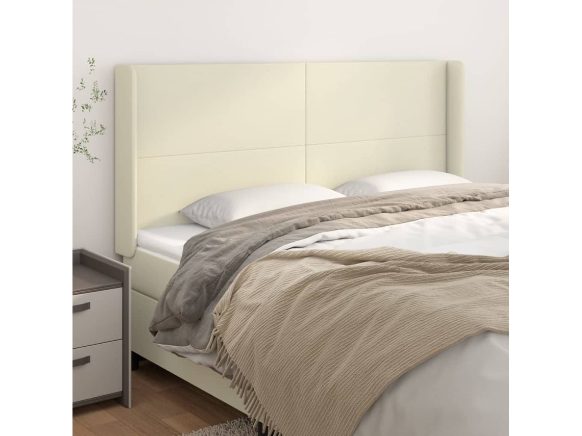 Headboard, Headboards Vidaxl Creme Couro Artificial (163 X 16 X 118/128 Cm)