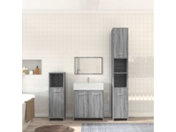 Vidaxl 4 Pcs Conjunto Móveis Casa De Banho Madeira Proc. Cinza Sonoma