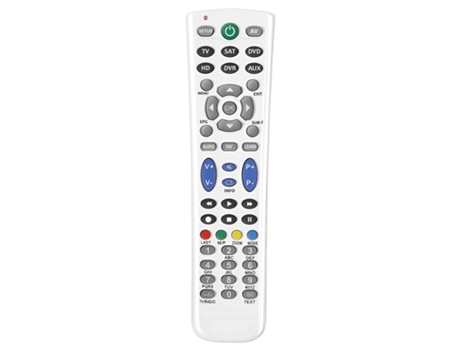 Controle Remoto Universal 6 Em 1 Para Tv / Sat / Dvd / Box Alcance 8m Branco Max Excell