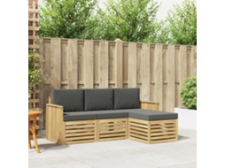 Vidaxl Conjunto De Sofás Para Exterior 4 Pcs Branco E Antracite