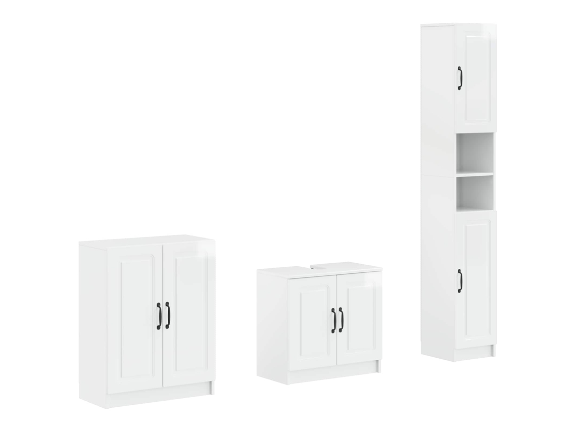 Vidaxl Conjunto De Armários Para Banheiro Com 3 Peças Utrecht
