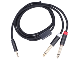 Aetheria cabo Adaptador Áudio 3.5mm Macho para Dual 6.35mm Malha Tecida de Algodão 1m