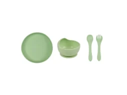 Set De Refeição Silicone Verde Baby Wells