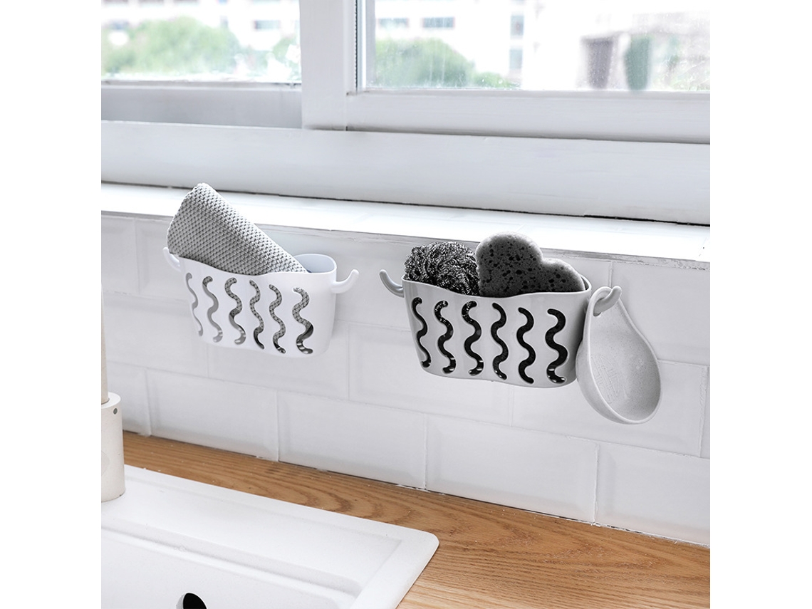 Prateleira Para Torneira De Cozinha, Escorredor De Louça, Prateleira Para Pia, Escova, Esponja, Cinza SUNNY SPACES