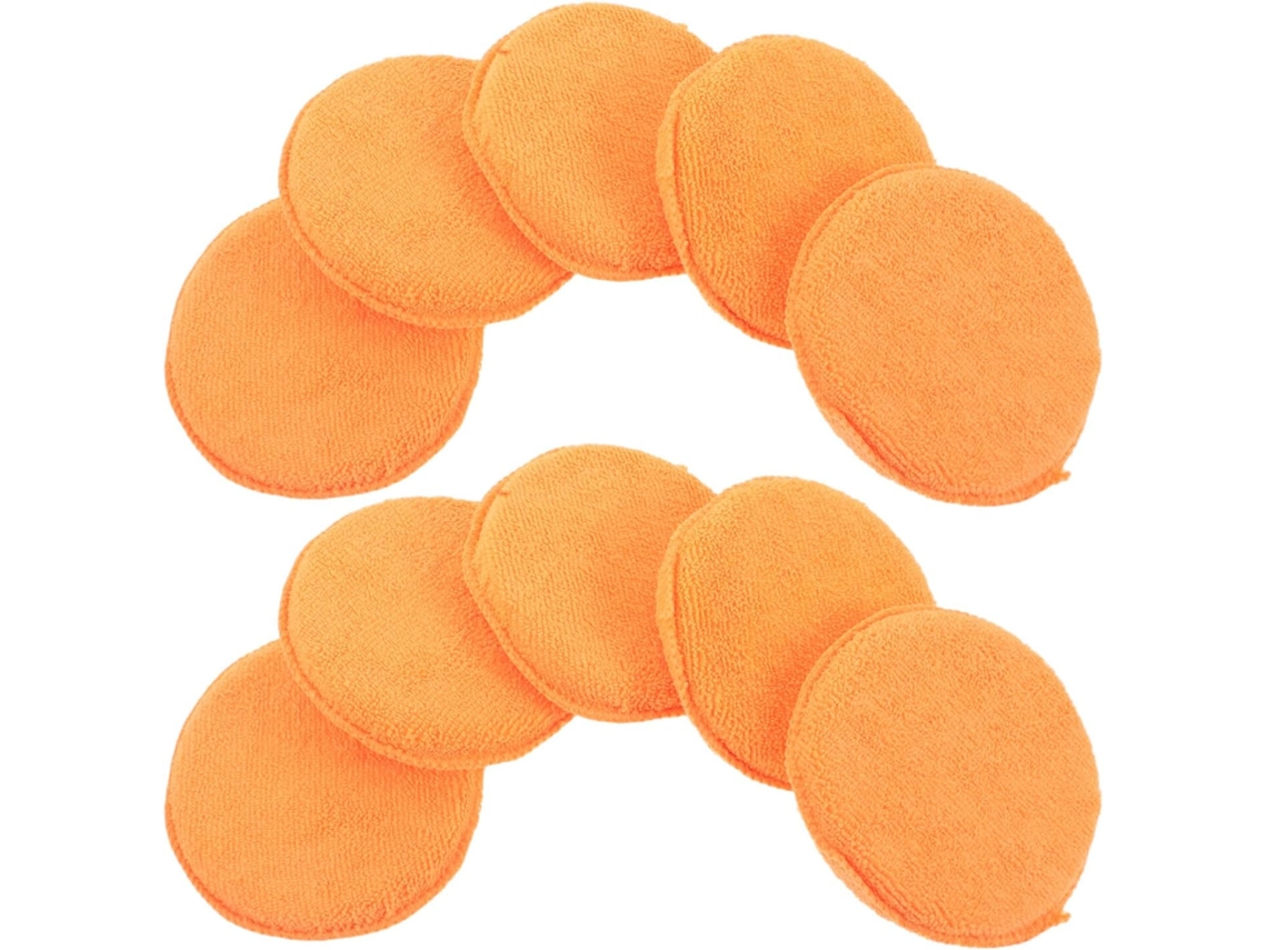 Conjunto De 10 Esponjas Lavagem Carros Laranja 12,7 Cm(5 Polegadas),aplicadores Cera Em...