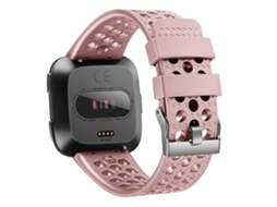 Lurelia Pulseira Respirável De Metal Dourado Rosa, Compatível Com Fitbit Versa, Acabamento Moderno