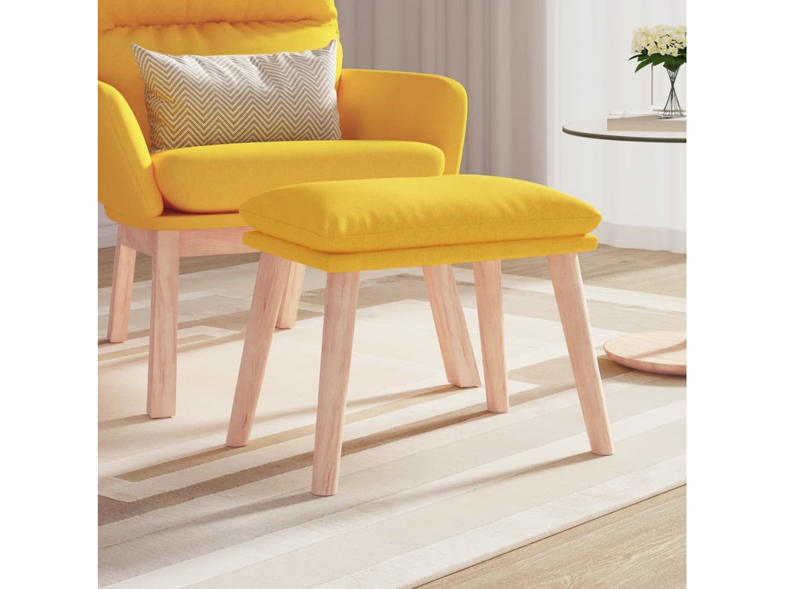 Apoio de pés VIDAXL Amarelo Tecido (45x29.5x39 cm )